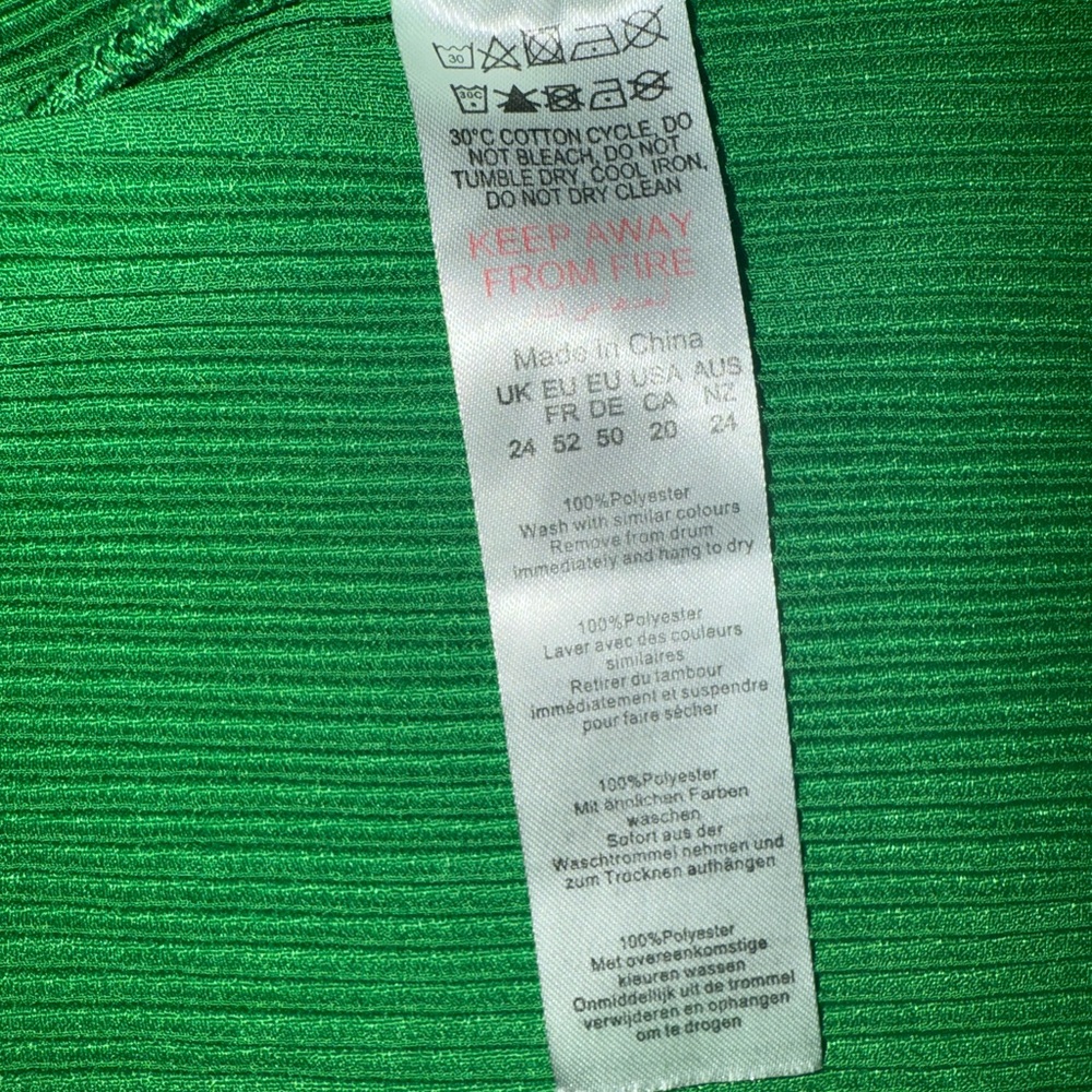 PrettyLittleThing Bright Green Plissé Wide-Leg Pants | Size 20 💚 - Picture 13 of 15